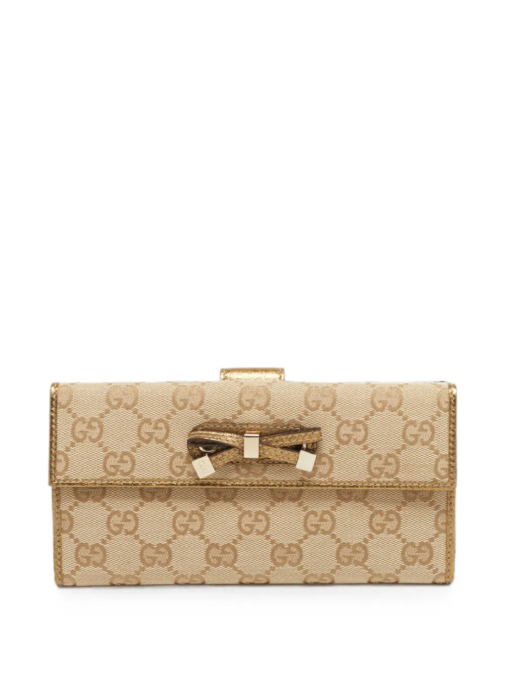 Pre-owned Gucci Princy Gg-pattern Wallet In Neutral