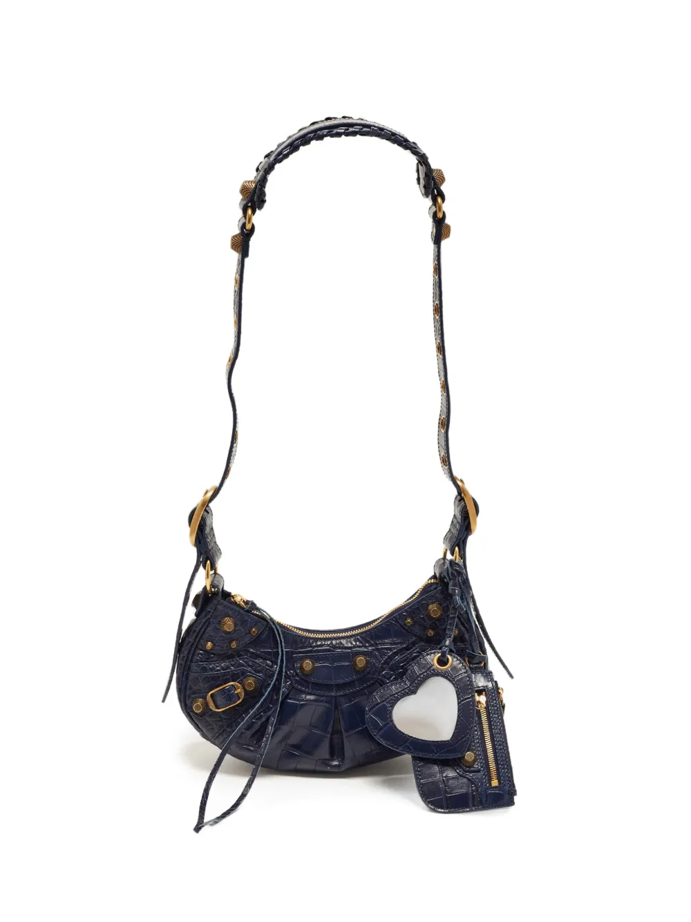 Balenciaga Pre-Owned XS Le Cagole croc-embossed shoulder bag - Blau