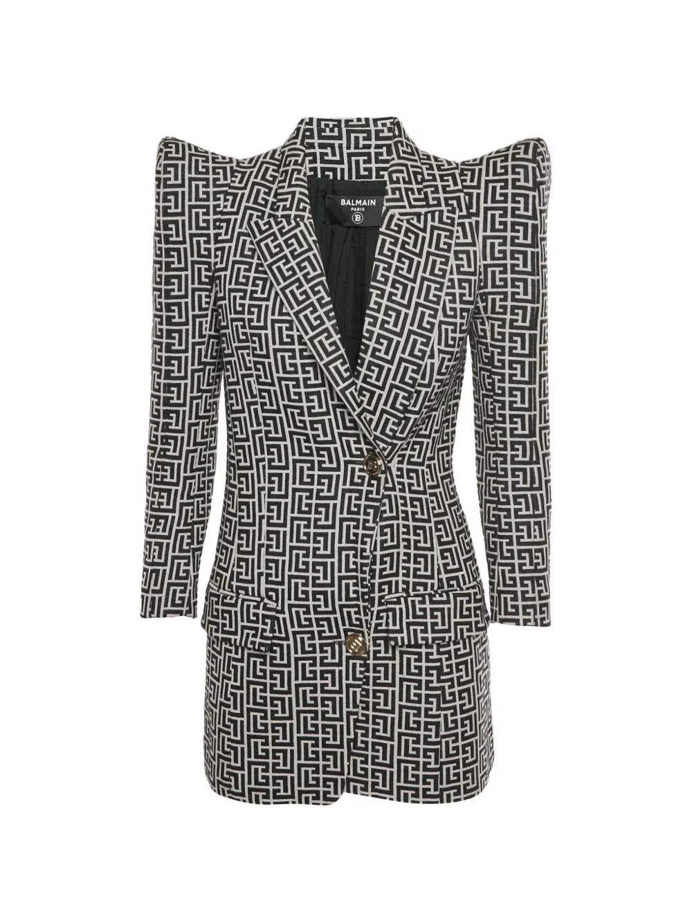 Balmain Pre-Owned Monogram Sakko mit steigender Schulter - Schwarz