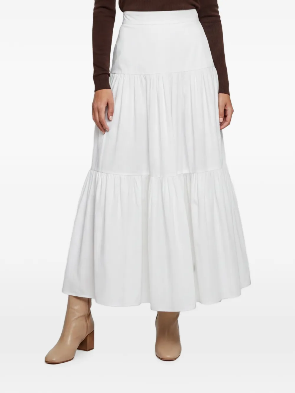 Dolce & Gabbana Pre-Owned tiered maxi skirt - Weiß