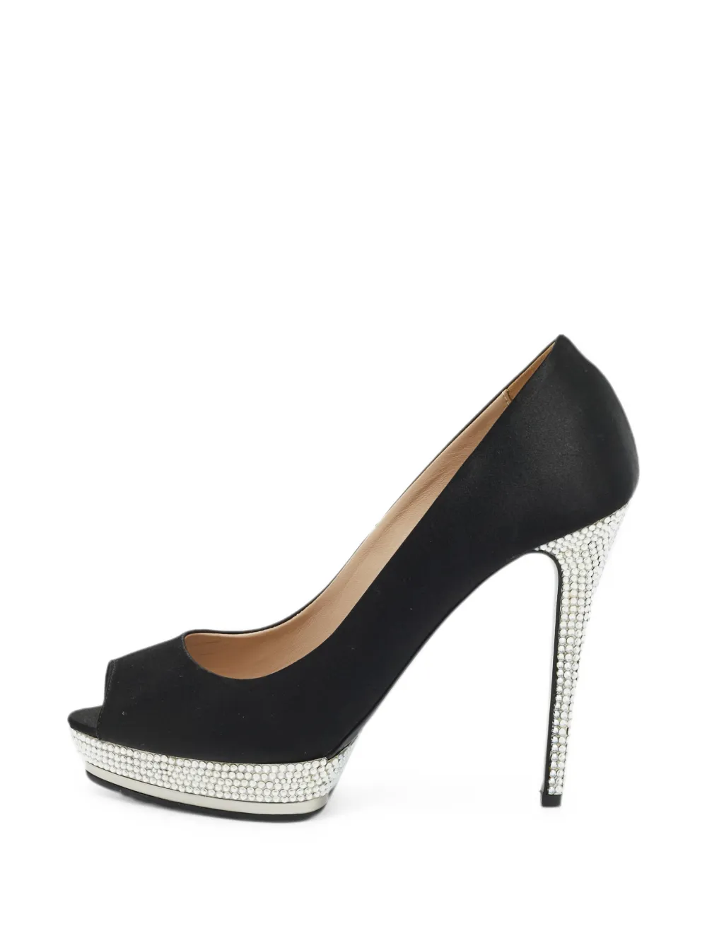 Le Silla crystal-embellished peep-toe pumps - Schwarz