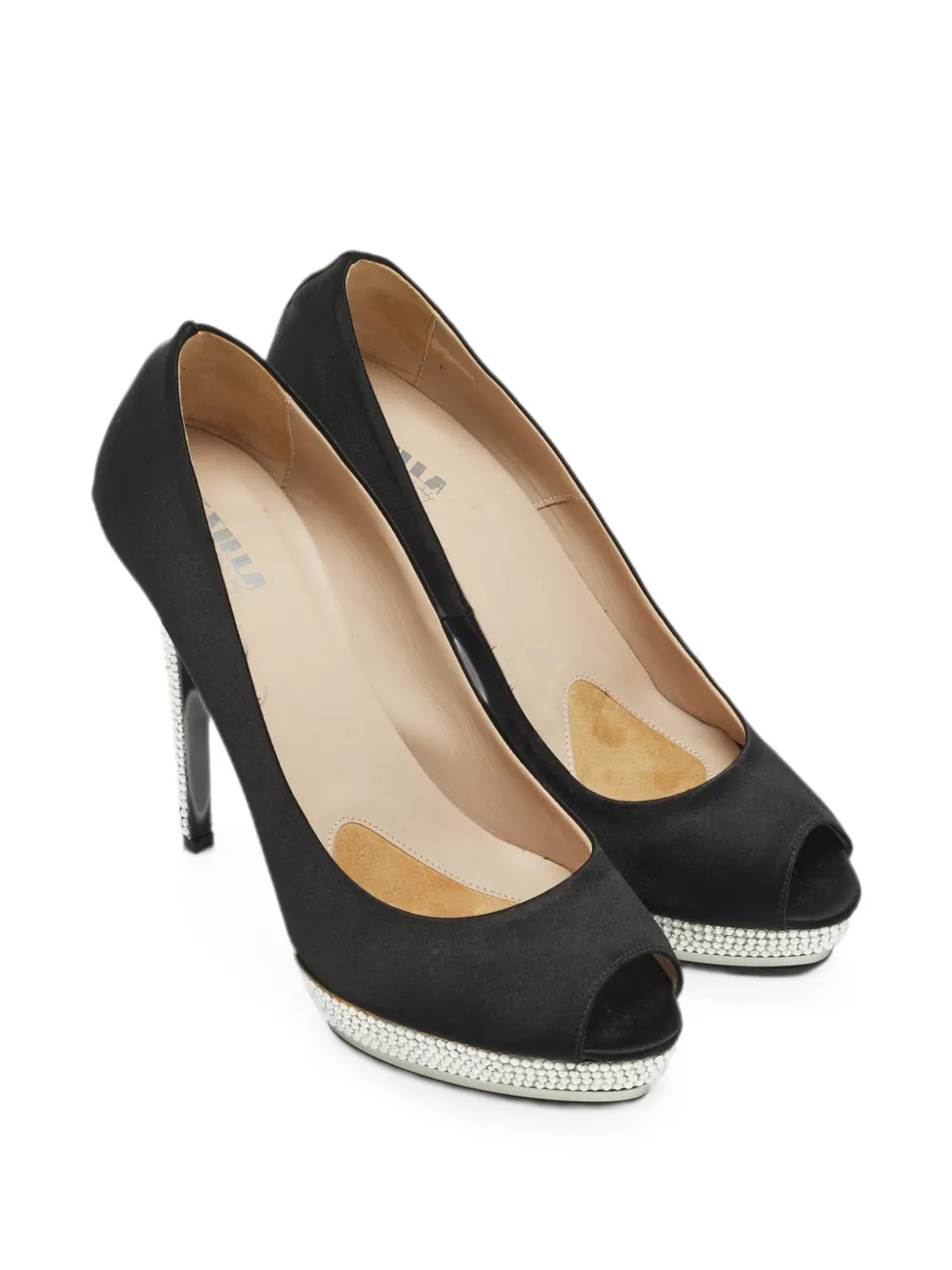 Le Silla crystal-embellished peep-toe pumps - Schwarz