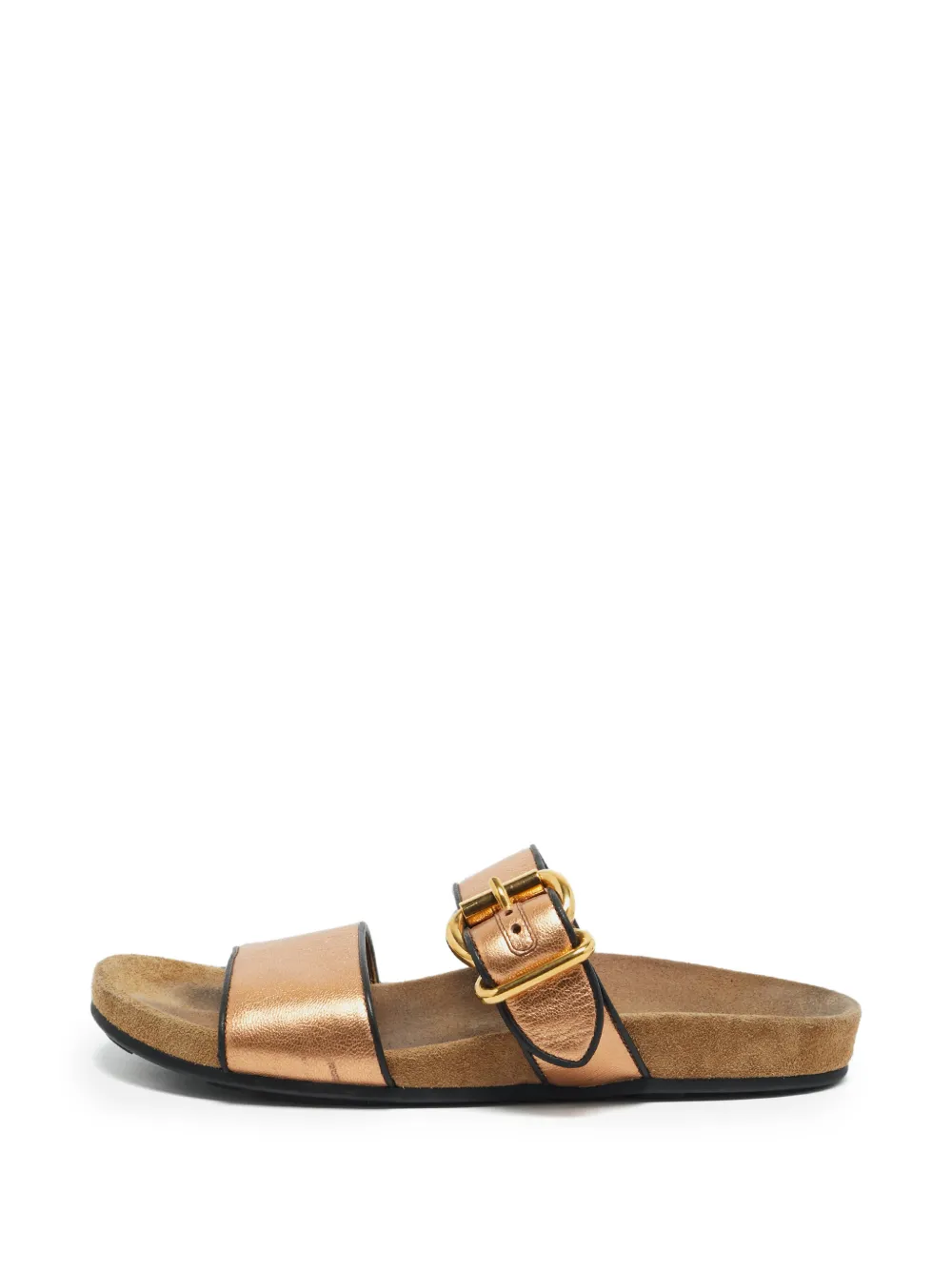 Prada Pre-Owned buckle slide flat sandals - Oro