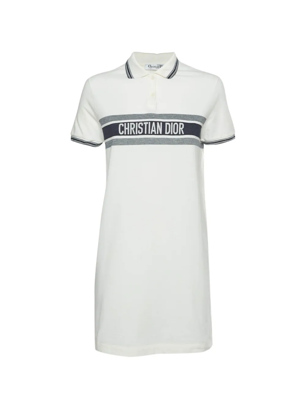Christian Dior Pre-Owned logo-print piqué polo t-shirt - Bianco
