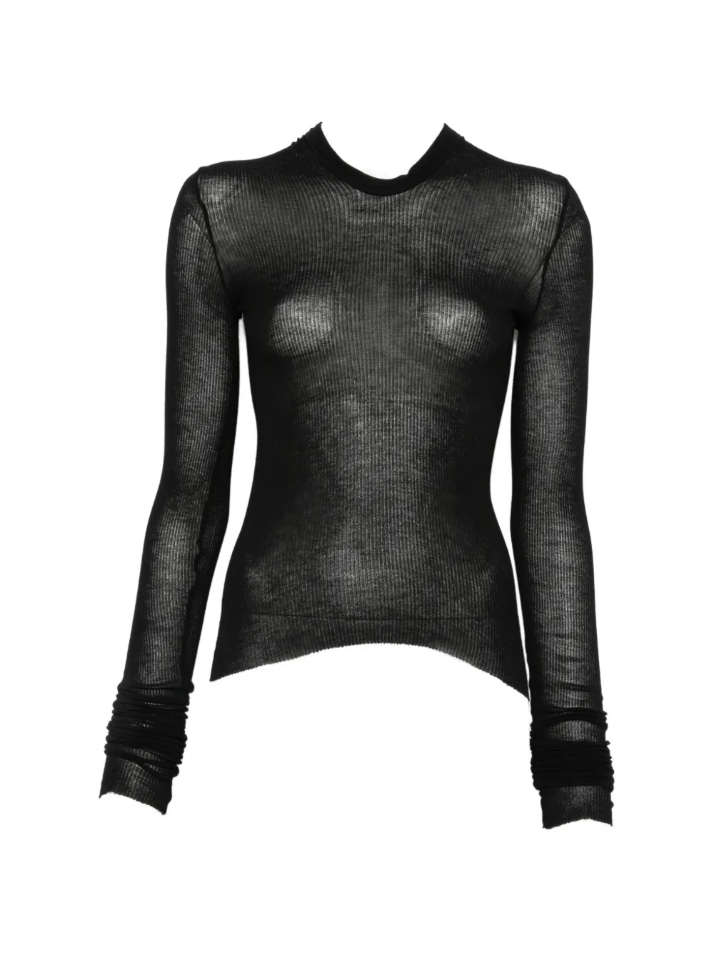Rick Owens Ribbed-knit Hoodie In Black