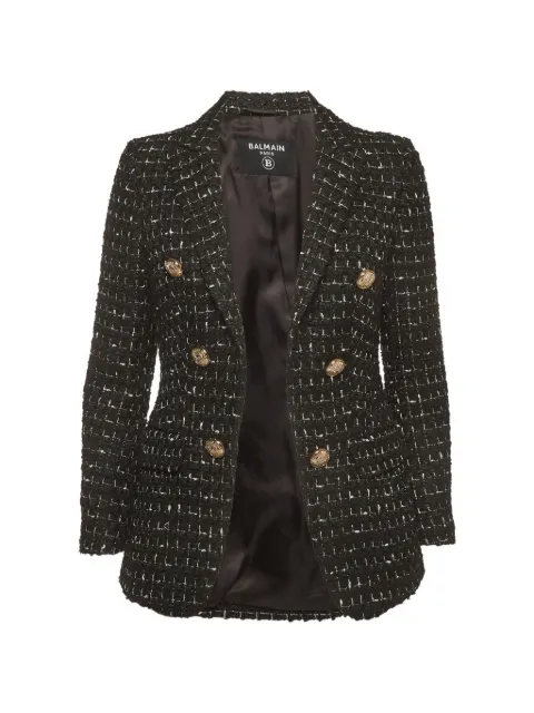 Balmain Pre-Owned checked double-breasted slim fit blazer