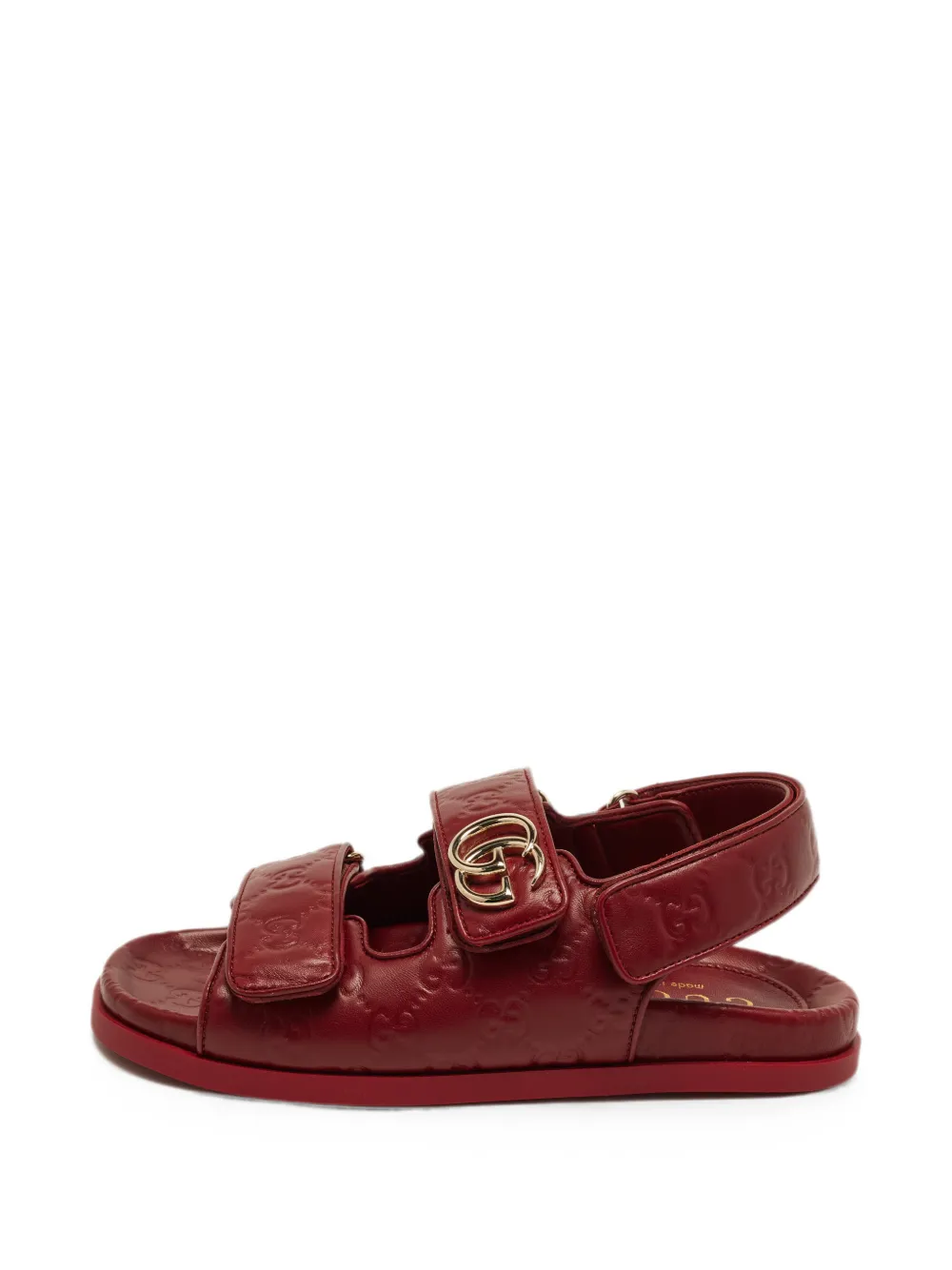 Gucci Pre-Owned Double-G Guccissima flat sandals - Rot