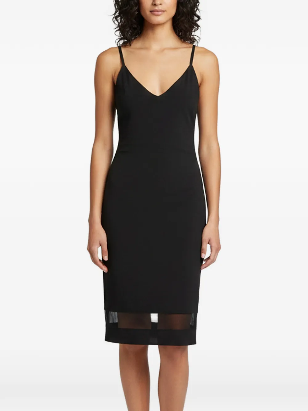 alice + olivia illusion-panel midi dress - Nero