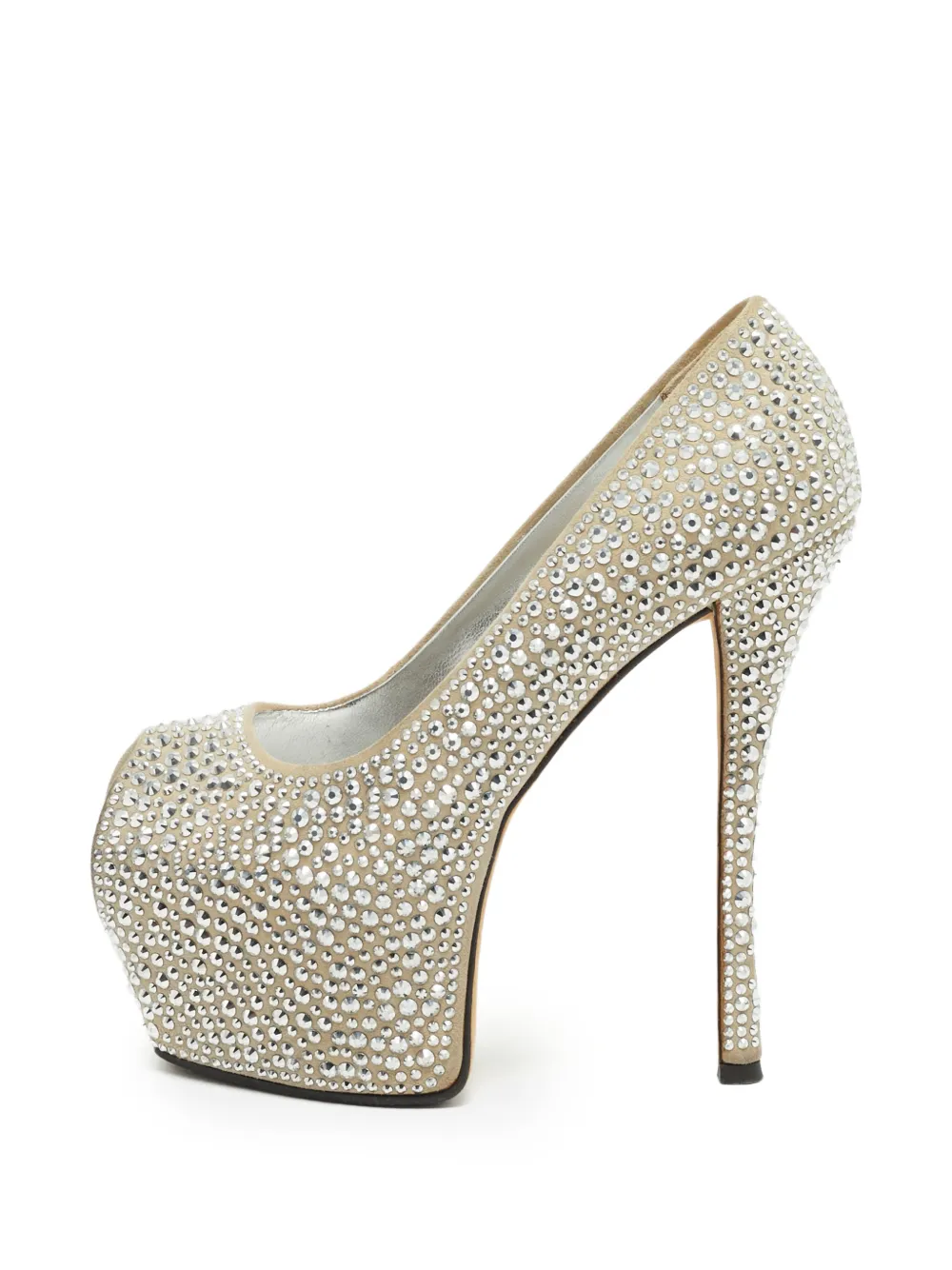 Giuseppe Zanotti Vintage Liza crystal-embellished platform pumps - Nude