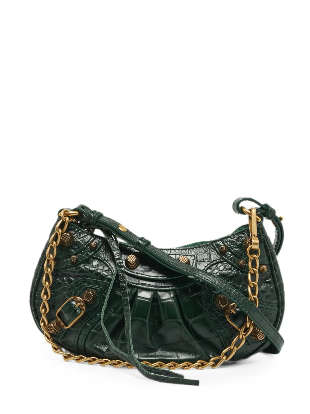 Balenciaga Pre-Owned mini Le Cagole croc-embossed shoulder bag - Verde