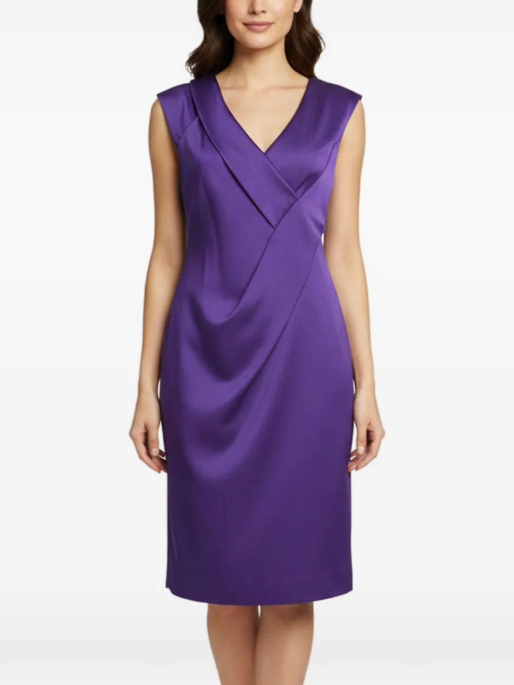 Ferragamo Pre-Owned draped V-neck mini dress - Viola