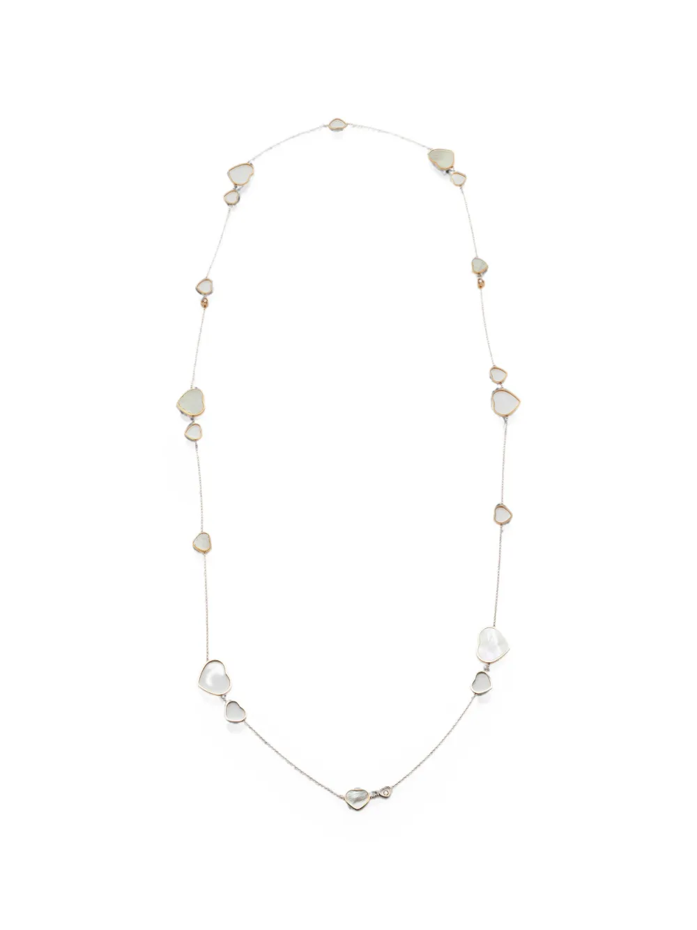 Pre-owned Chopard Happy Hearts Diamond And Mother-of-pearl Necklace In Pink