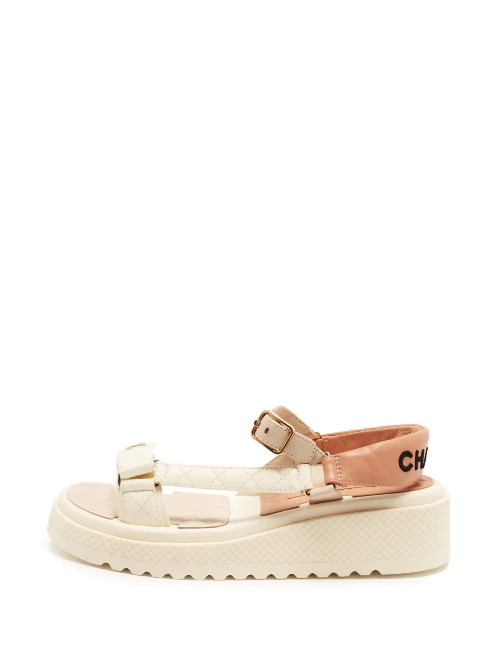 CHANEL Pre-Owned Dad quilted sandals - Neutrals