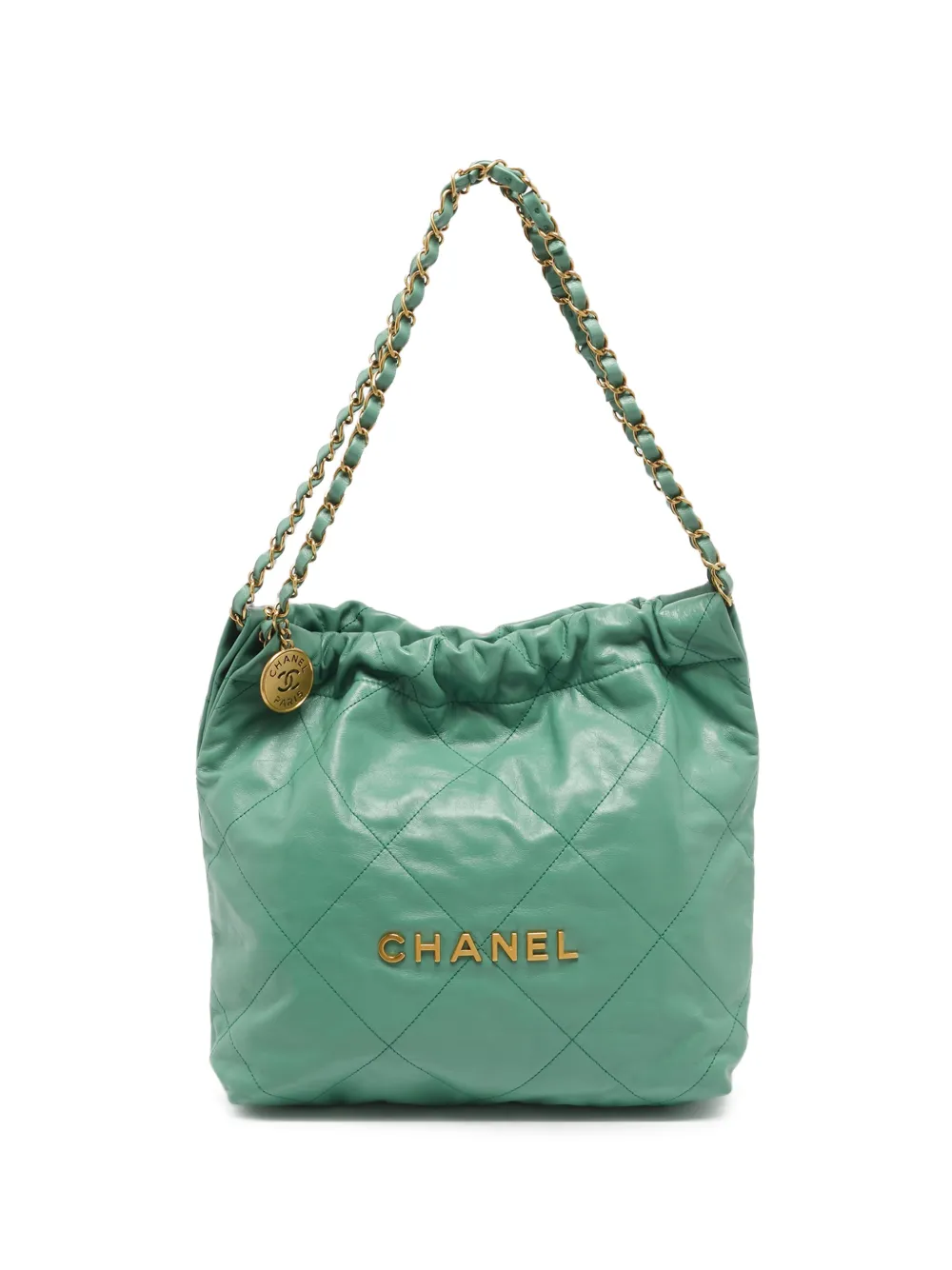 CHANEL Pre-Owned small 22 quilted leather shoulder bag - Verde