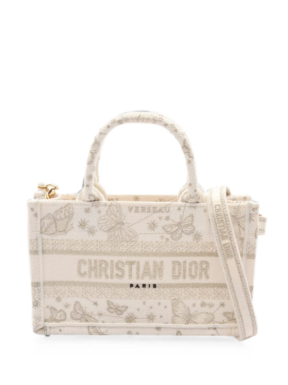 Christian Dior Pre-Owned 2010s Book Tote butterfly mini tote bag - Toni neutri
