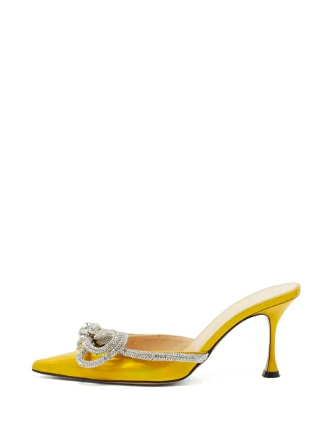 MACH & MACH Double Bow patent leather mules