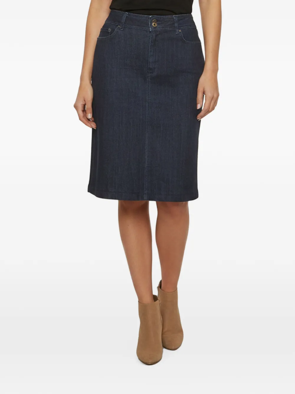 Dolce & Gabbana Pre-Owned dark-wash denim straight midi skirt - Blu