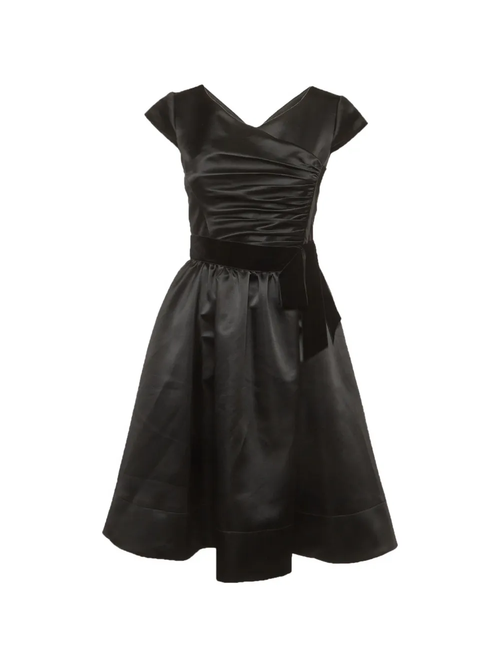Armani Vintage draped velvet-trimmed mini dress - Nero