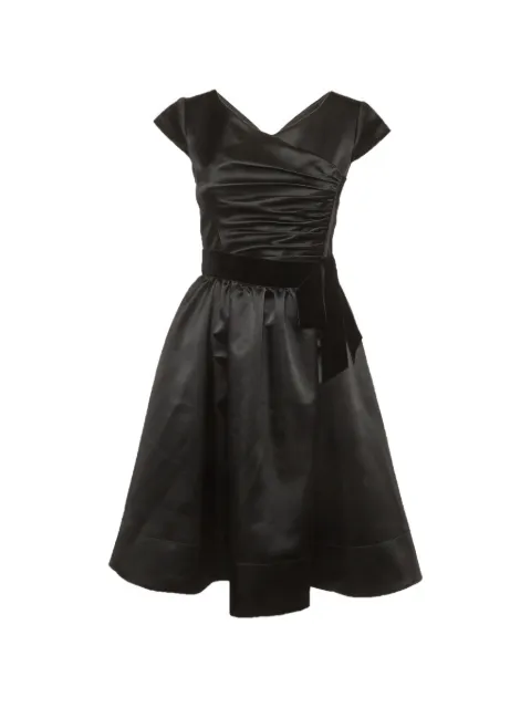 Armani Vintage draped velvet-trimmed mini dress