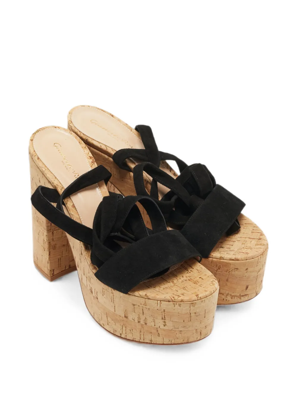 Gianvito Rossi cork platform sandals - Schwarz