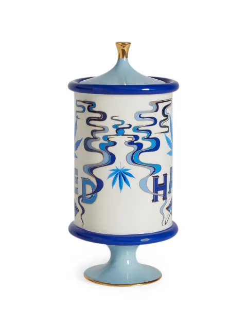 Jonathan Adler graphic-print pedestal canister