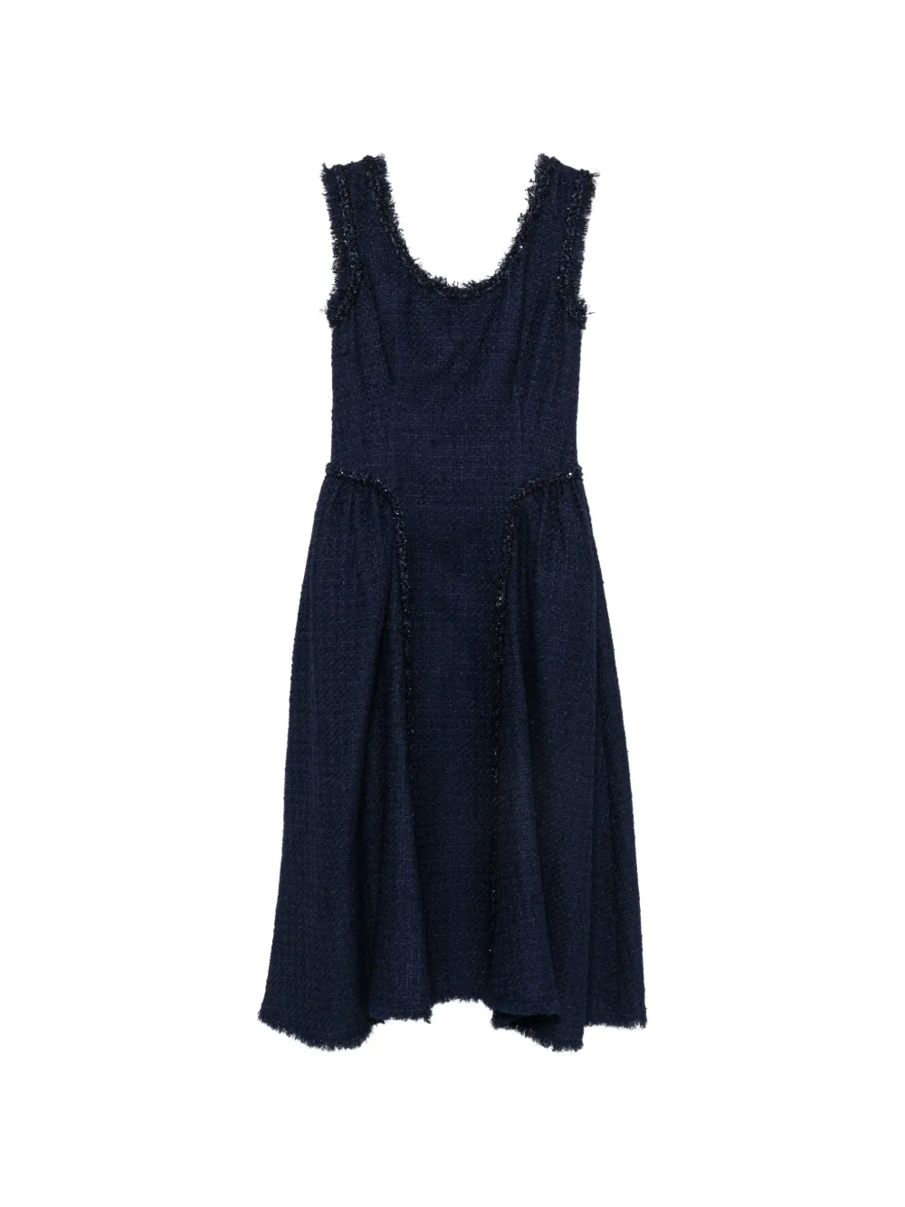 Self-Portrait bouclé-texture midi dress - Blue