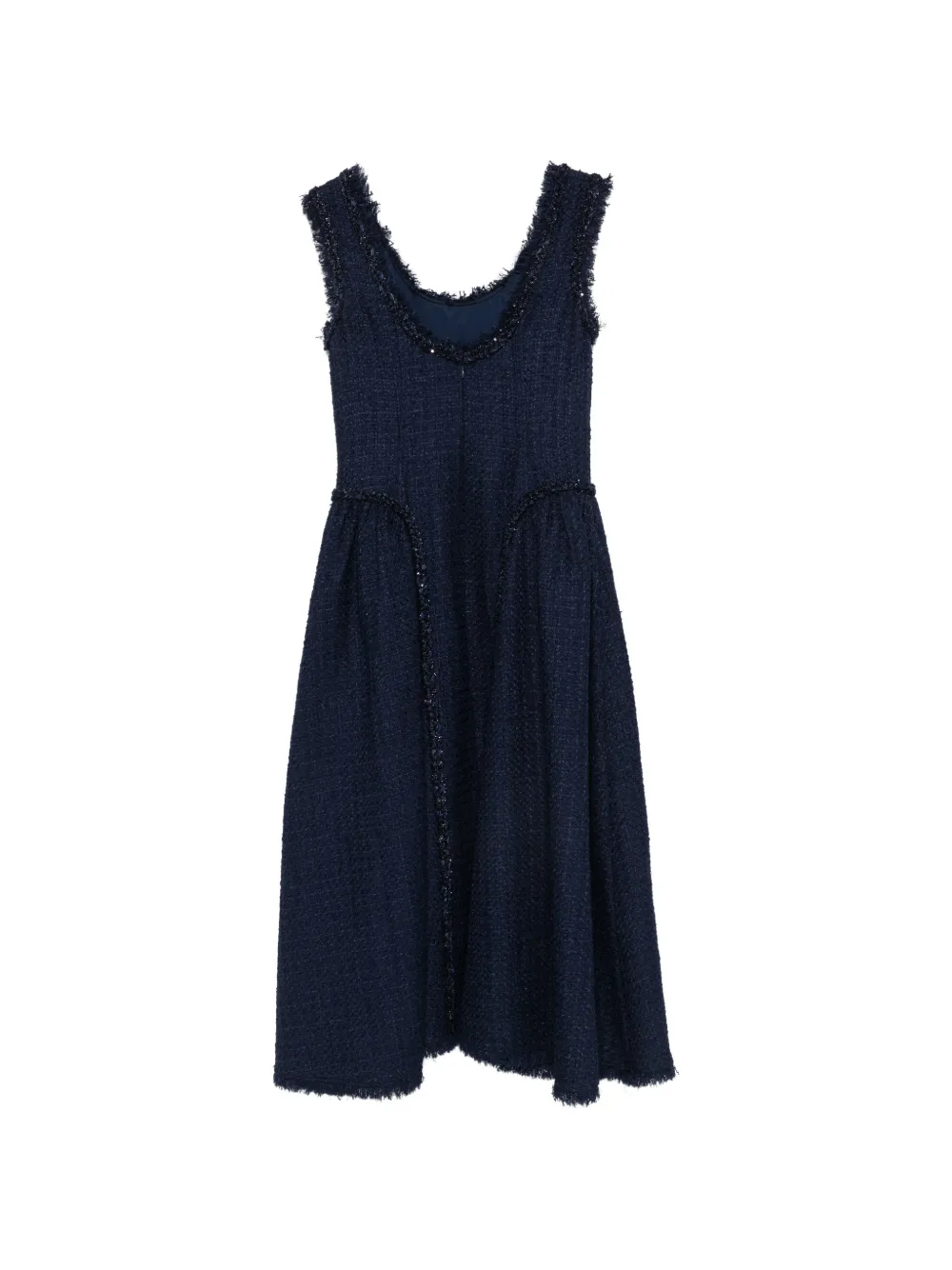Self-Portrait Bouclé midi-jurk met textuur Blauw
