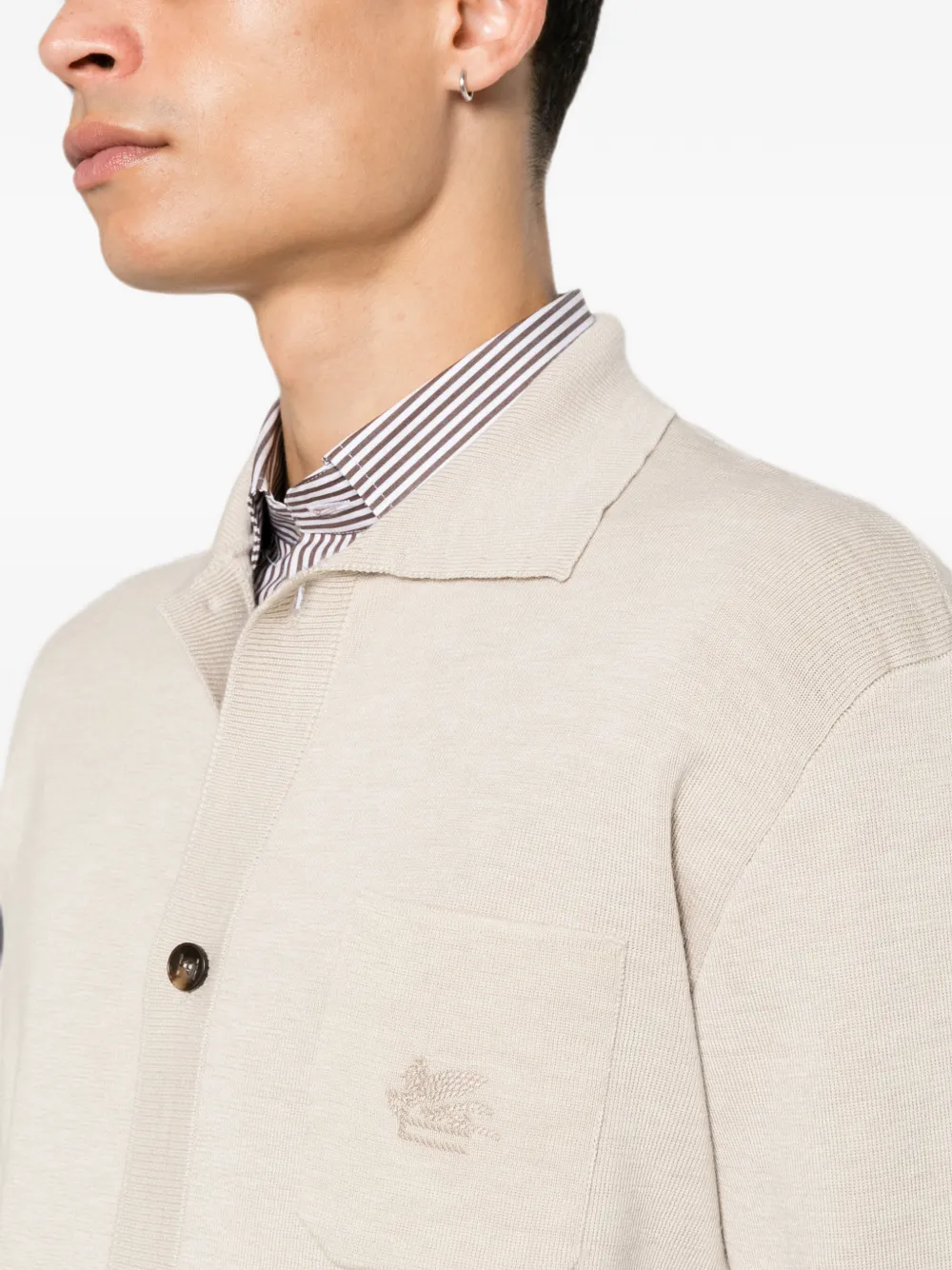 ETRO Vest met geborduurd logo Beige