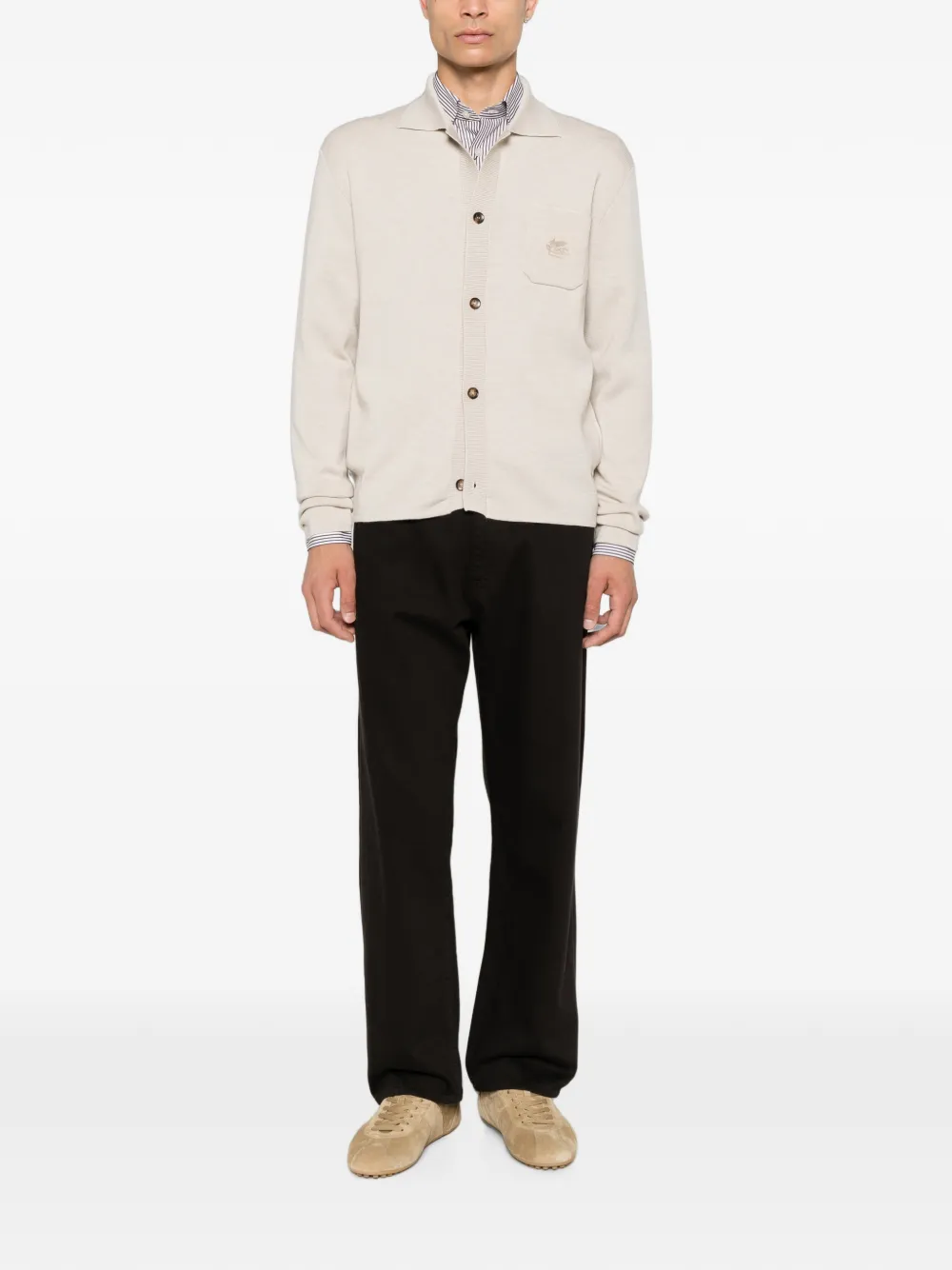 ETRO Vest met geborduurd logo Beige