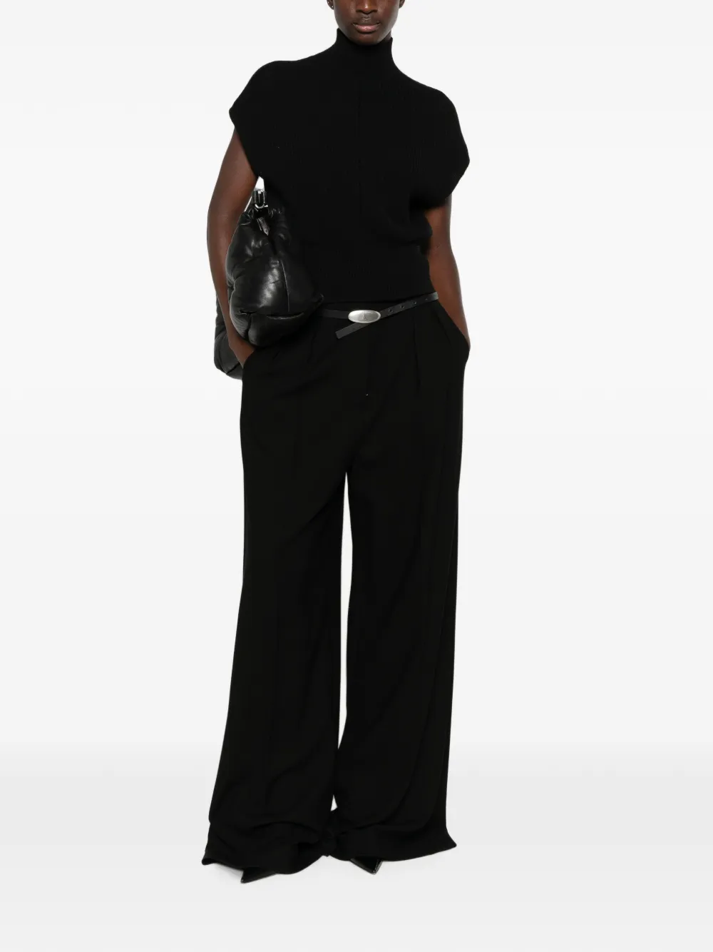 Rick Owens Mouwloze coltrui Zwart