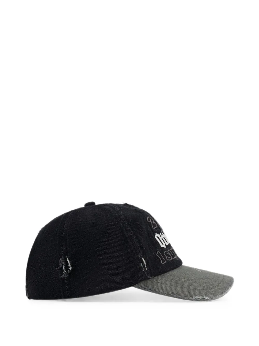 Ottolinger Gerafelde honkbalpet met tekst Zwart
