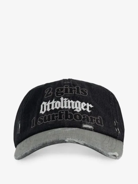 Ottolinger Distressed-Baseballkappe mit Slogan-Print
