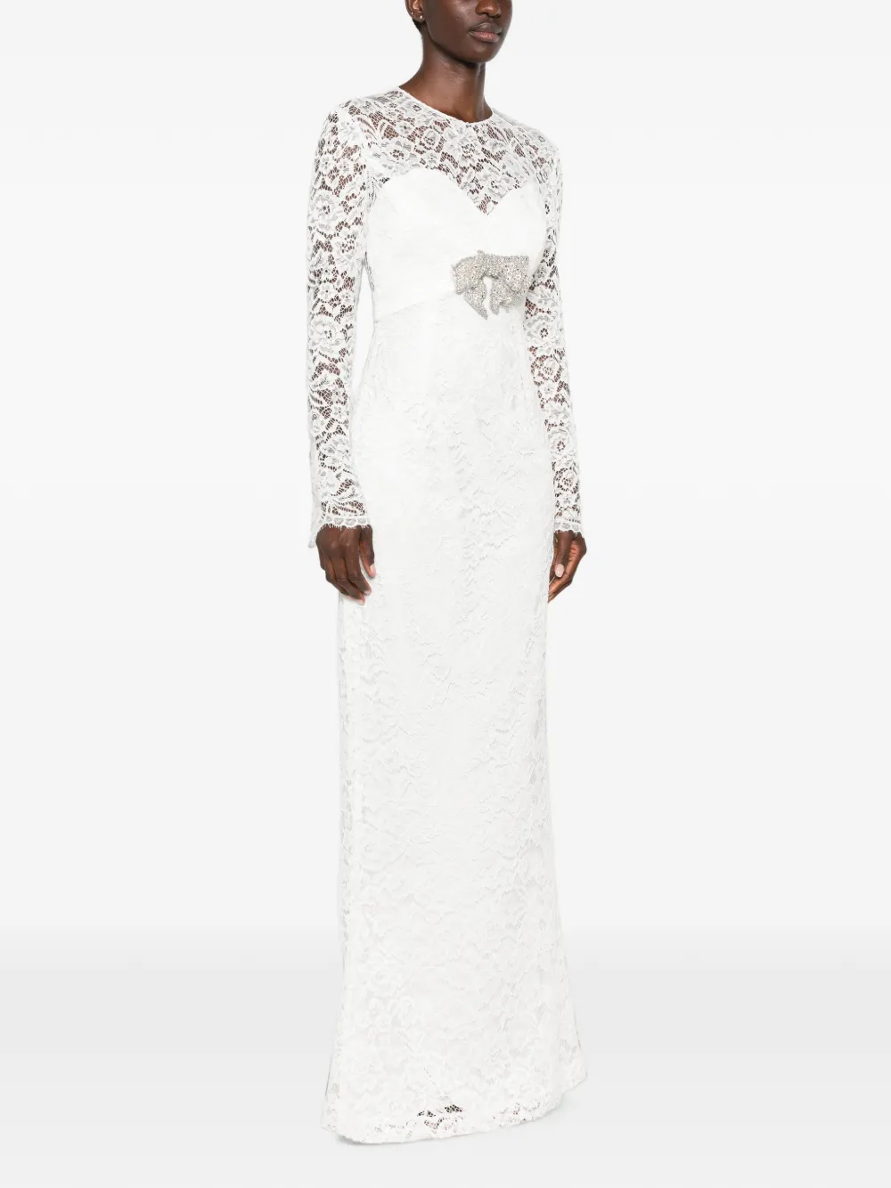 SILK LOVE & LACE Jurk verfraaid met strik Wit