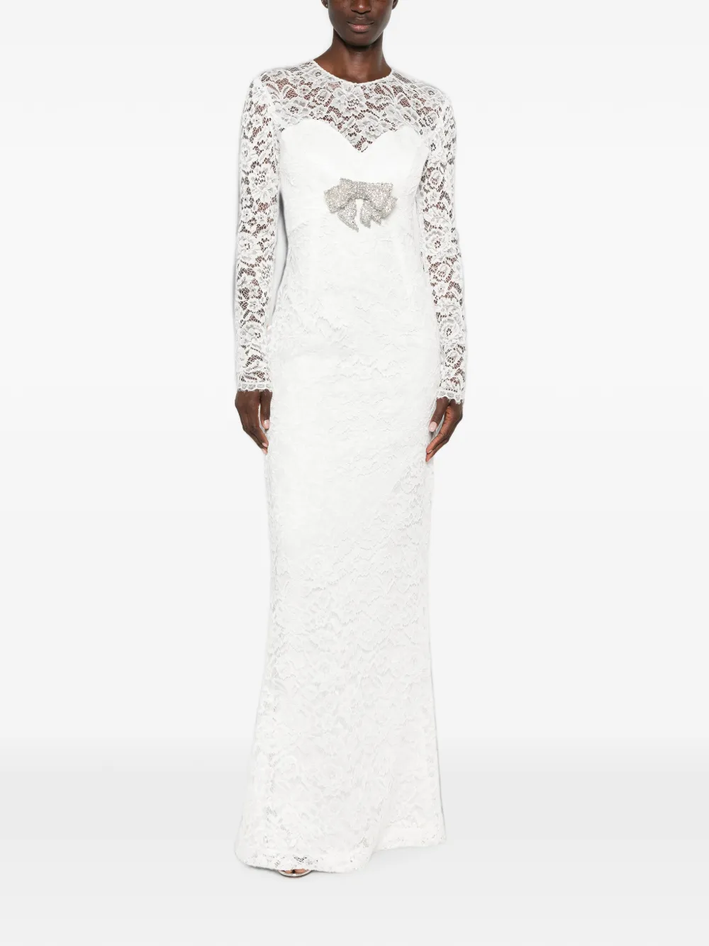 SILK LOVE & LACE Jurk verfraaid met strik Wit
