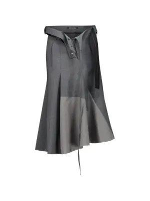 Ottolinger Denim Wrap Midi Skirt | Black | FARFETCH