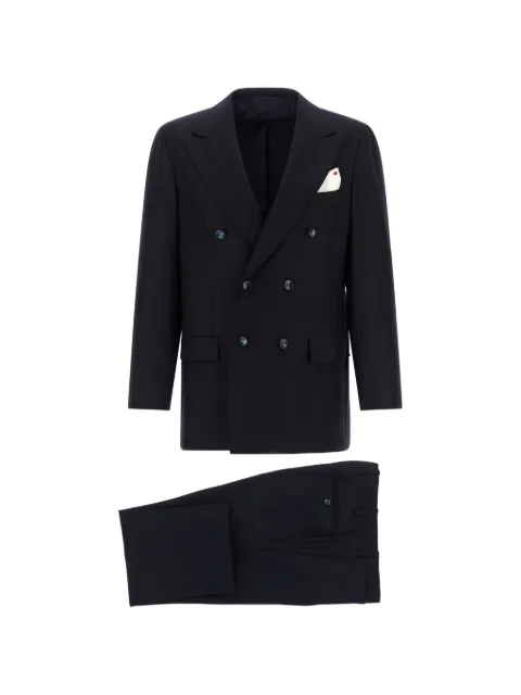 Kiton double-breasted peak-lapel suit