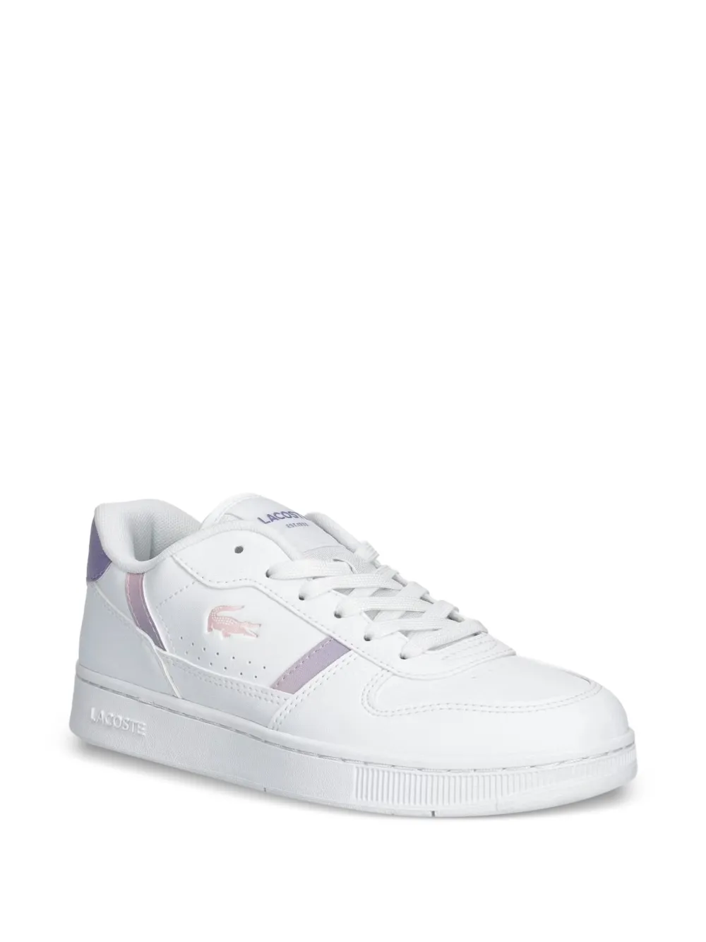 Lacoste Kids baskets T-Clip à patch logo - Blanc Lacoste Kids baskets T-Clip à patch logo - Blanc