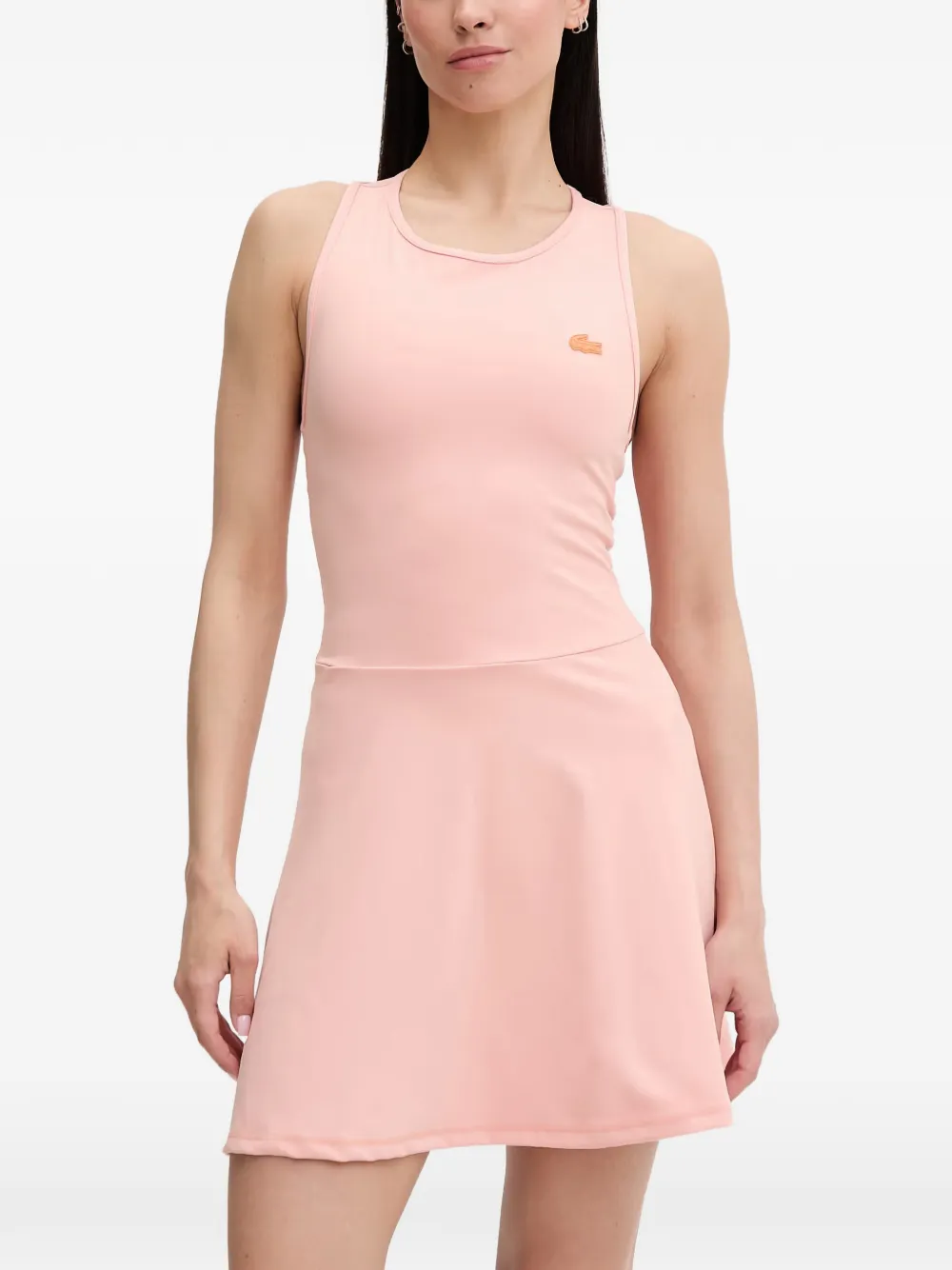 Lacoste logo-patch mini dress - Rosa
