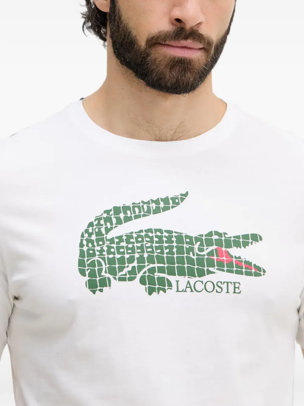 Lacoste Roland-Garros T-shirt met logoprint Wit