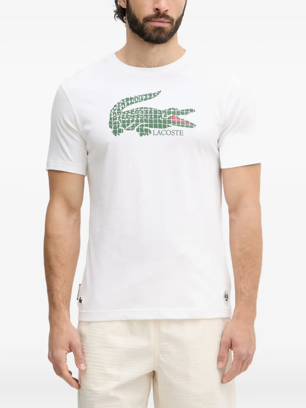 Lacoste Roland-Garros logo-print T-shirt - Weiß