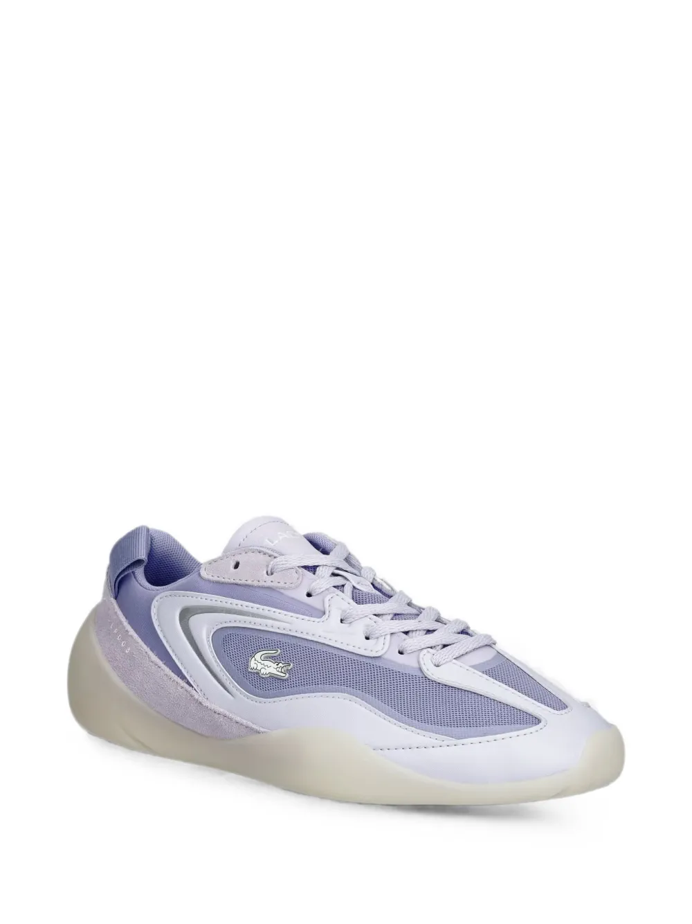 Lacoste logo-plaque panelled sneakers Paars