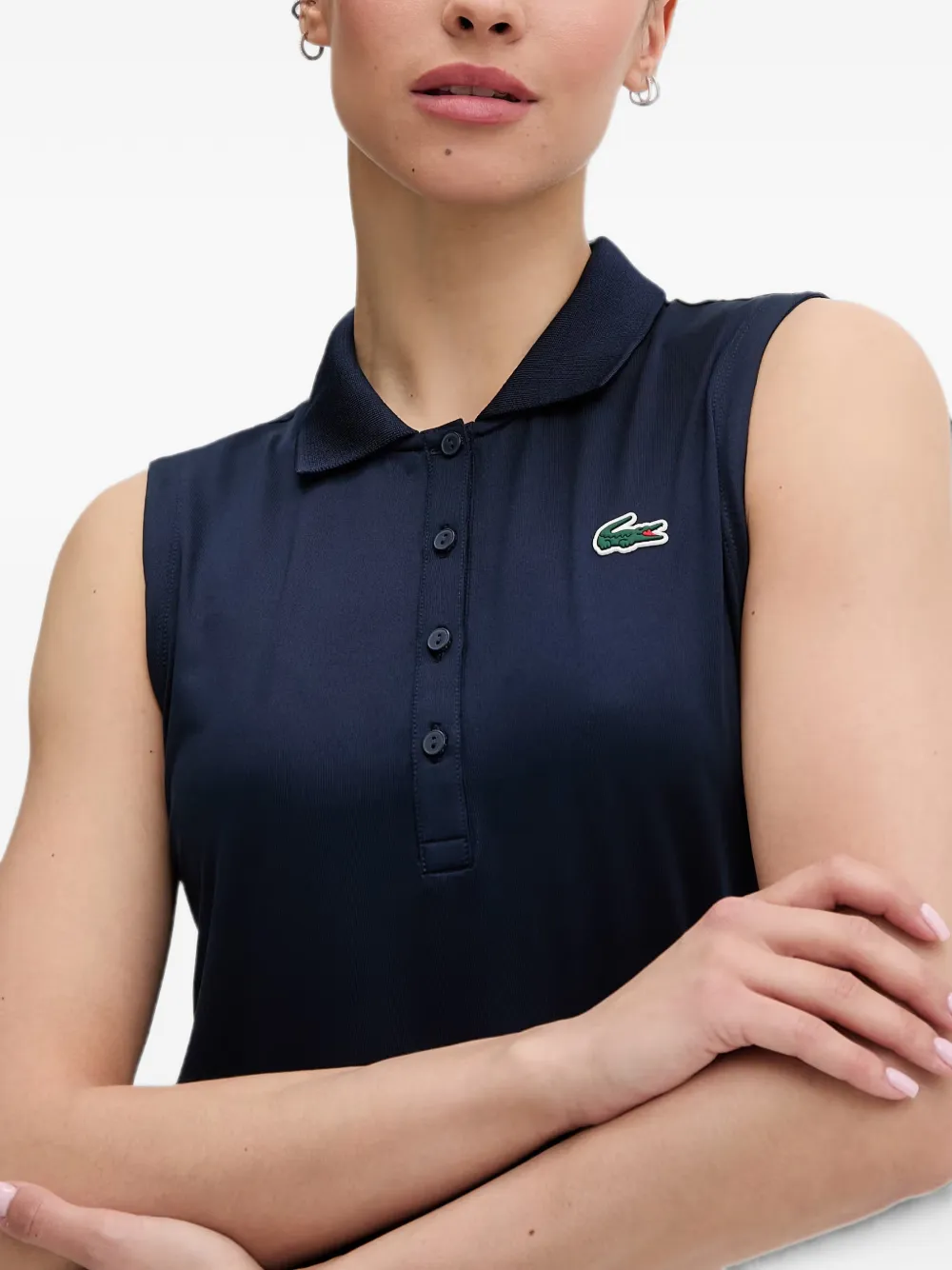 Lacoste Mouwloos poloshirt met logopatch Blauw