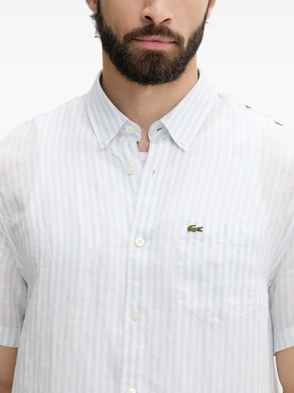 Lacoste Gestreepte overhemd Wit