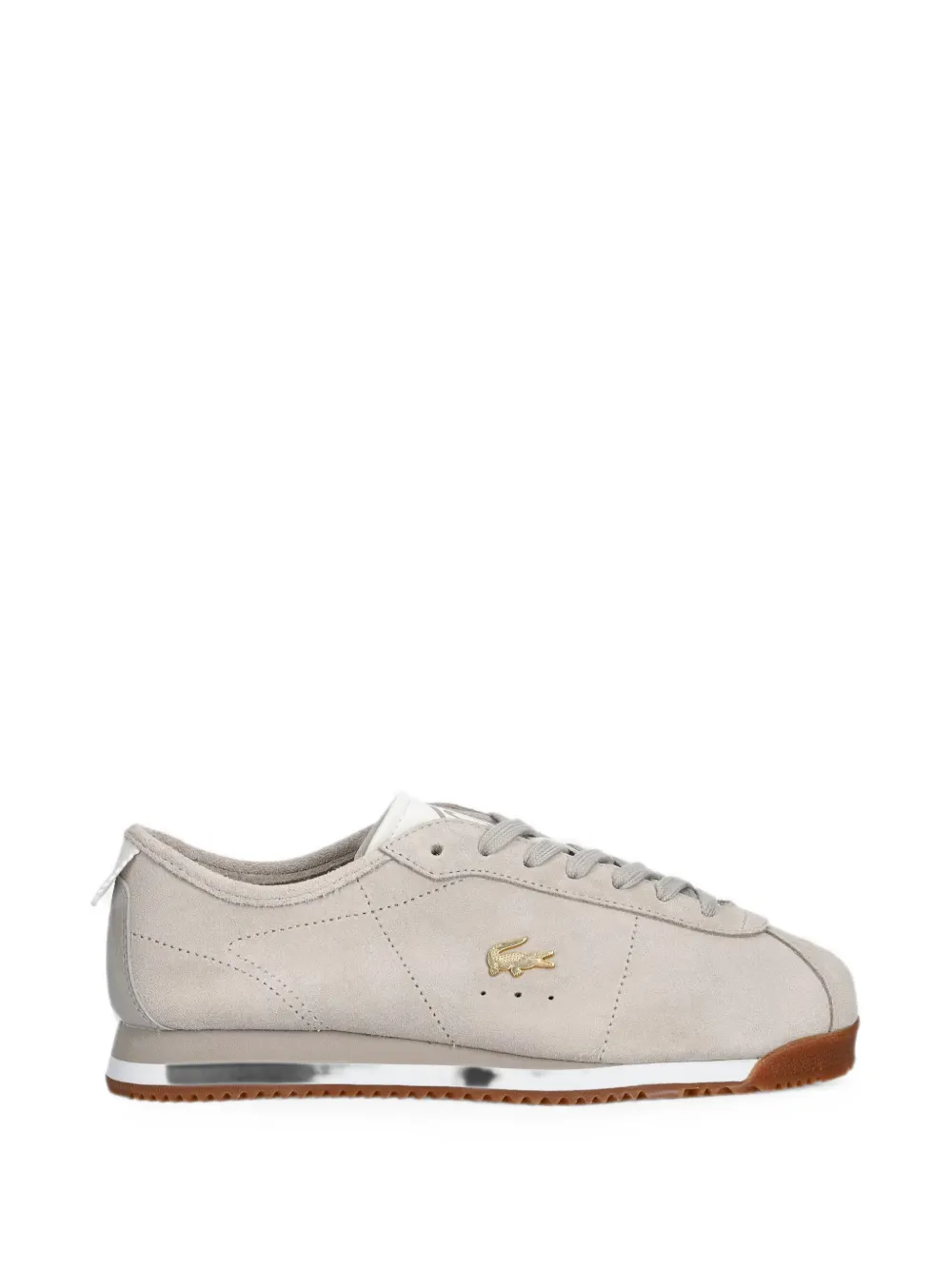Lacoste logo-plaque suede sneakers - Nude