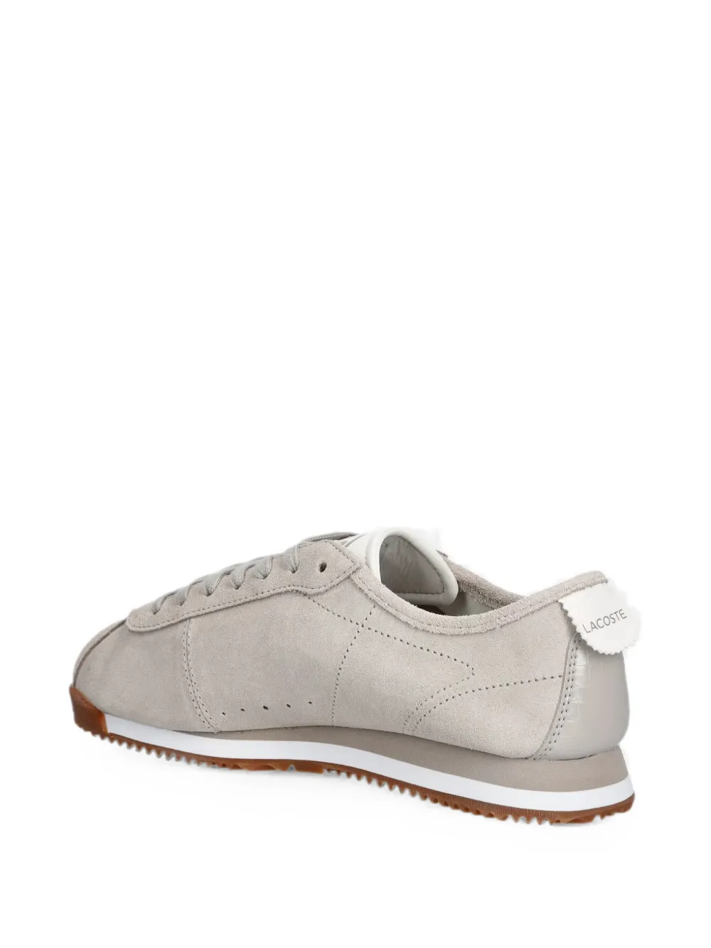 Lacoste logo-plaque suede sneakers Beige