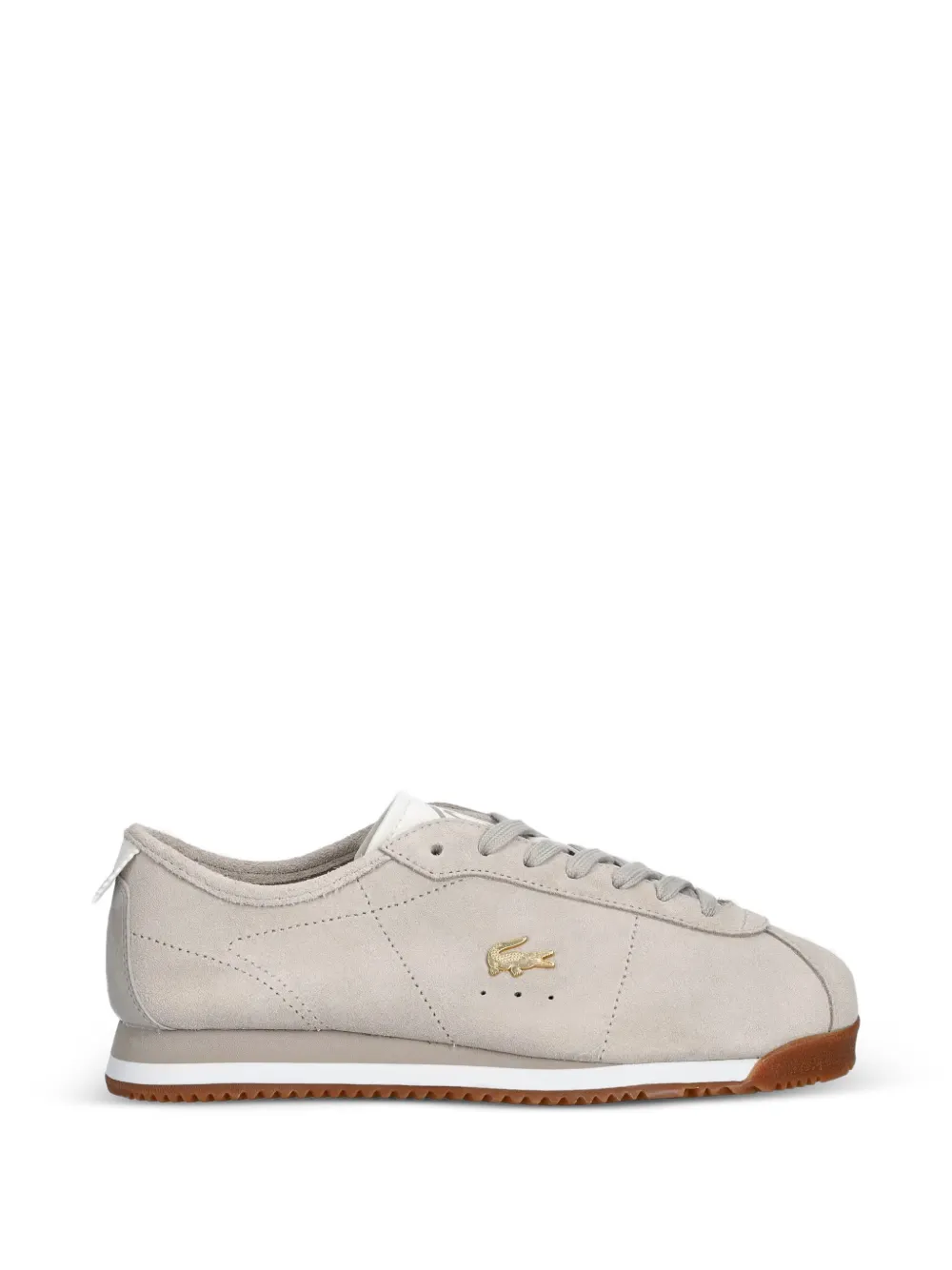 Lacoste logo-plaque suede sneakers - Nude