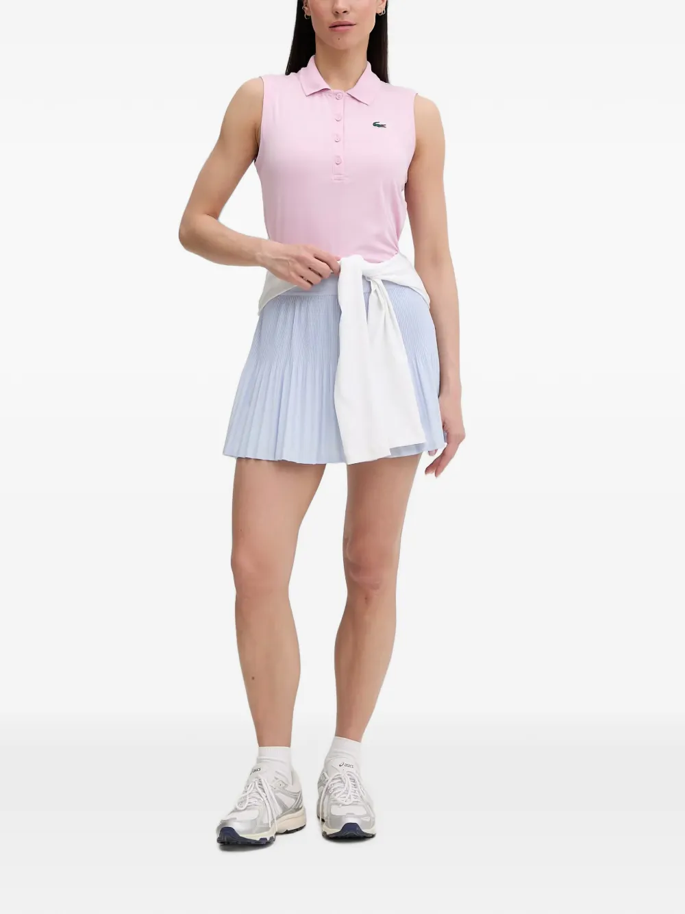 Lacoste Mouwloos poloshirt met logopatch Roze
