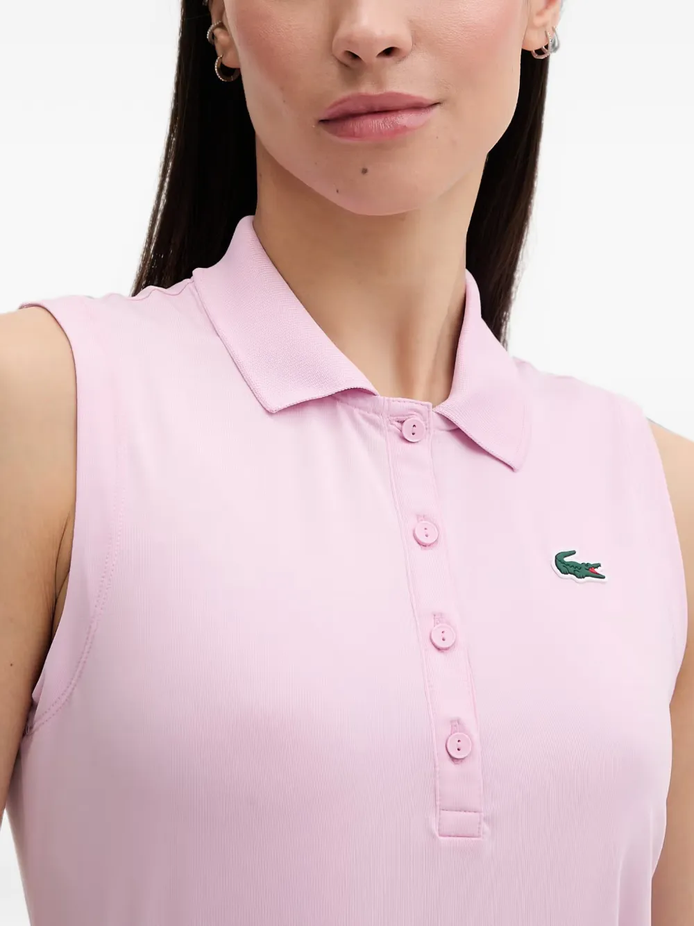 Lacoste Mouwloos poloshirt met logopatch Roze