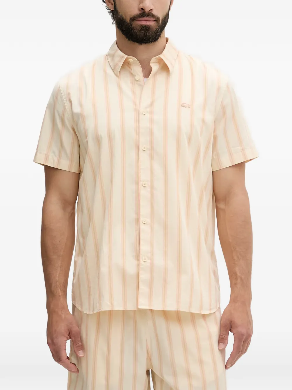 Lacoste striped short-sleeve shirt - Toni neutri