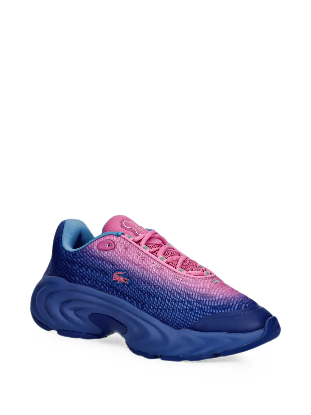 Lacoste Spinor gradient-effect logo-patch sneakers Blauw